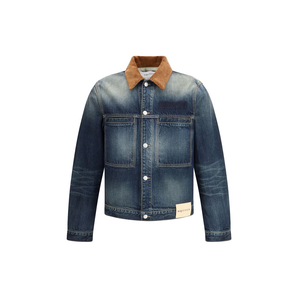 Alexander McQueen Blue Cotton Denim Jacket