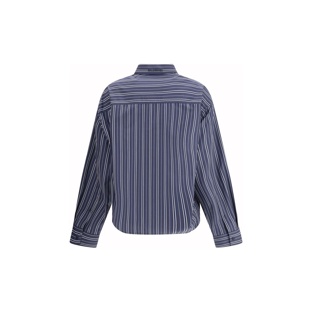 Balenciaga Blue Cotton Pattern Shirt Balenciaga