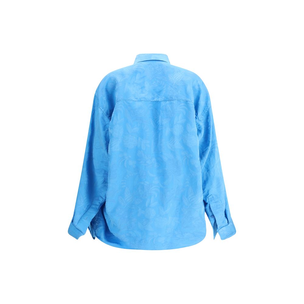 Balenciaga Blue Viscose Pattern Shirt Balenciaga