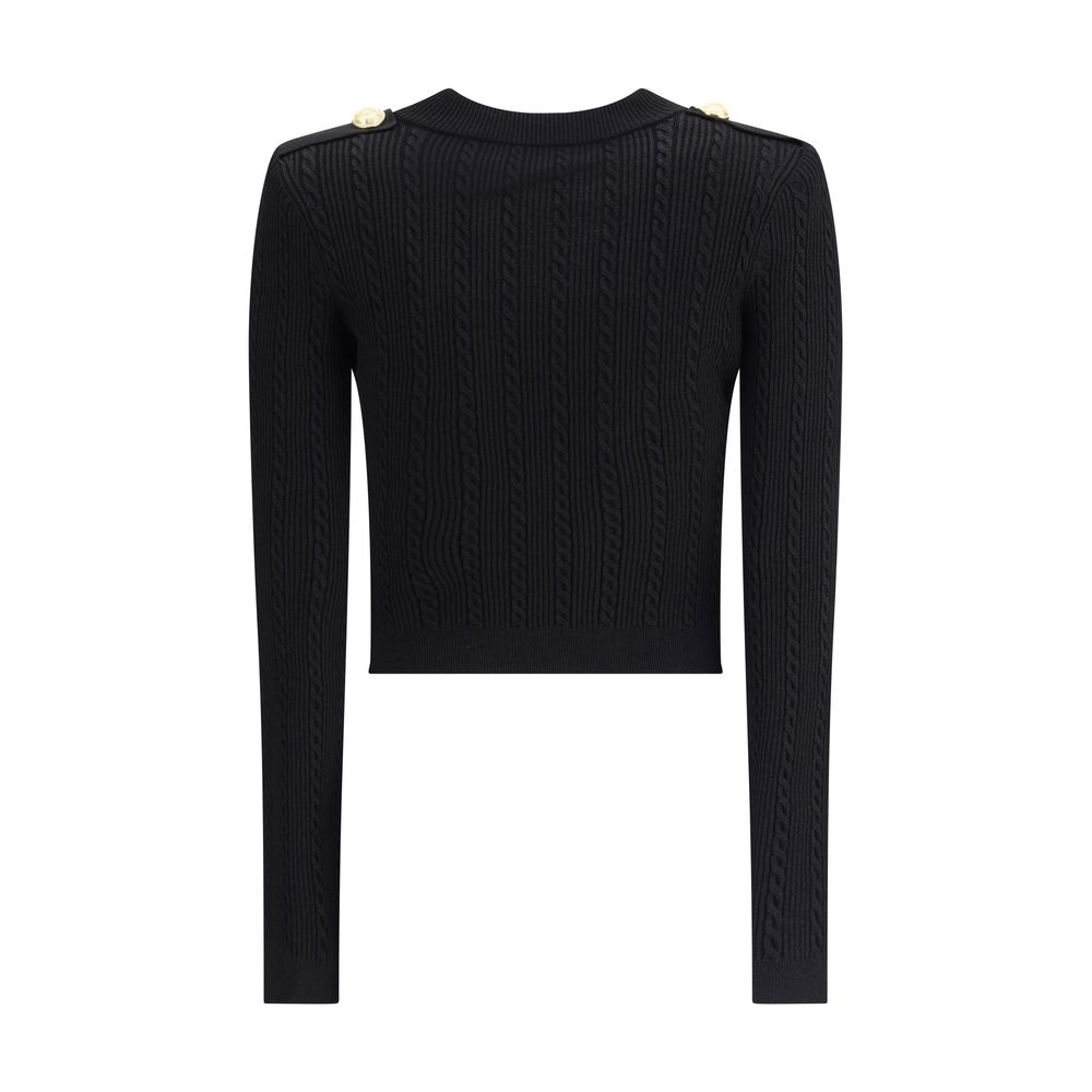Balmain Black Viscose Cardigan Balmain