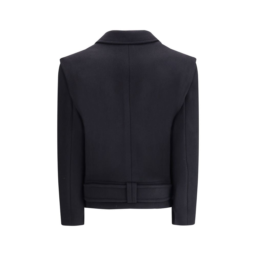 Balmain Black Wool Coat Balmain