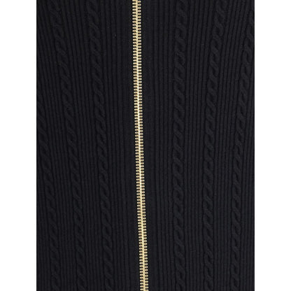 Balmain Gold Viscose Midi Skirt Balmain