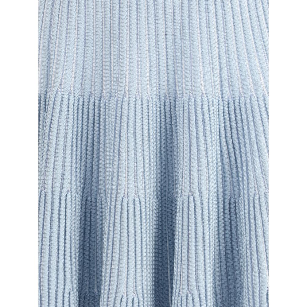 Balmain Light Blue Viscose Mini Skirt Balmain