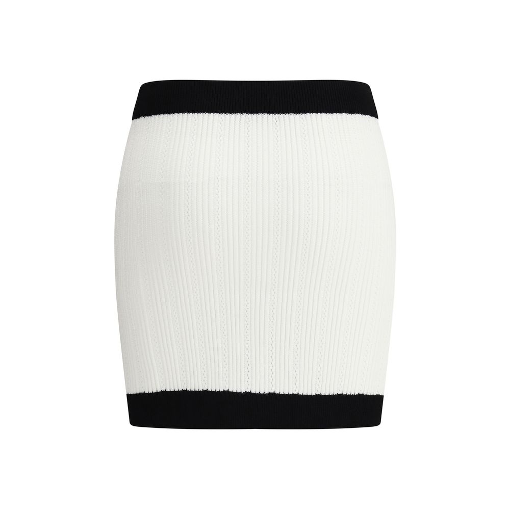 Balmain White Viscose Mini Skirt Balmain
