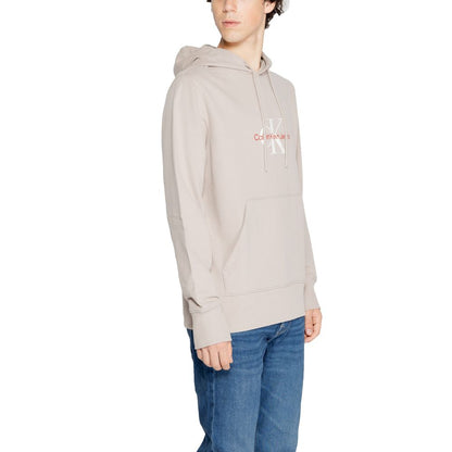 Calvin Klein Jeans Beige Recycled Cotton Hoodie Calvin Klein Jeans