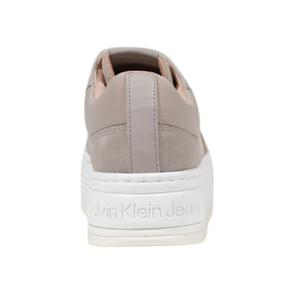 Calvin Klein Jeans Beige Recycled Cotton Platform Sneakers Calvin Klein Jeans