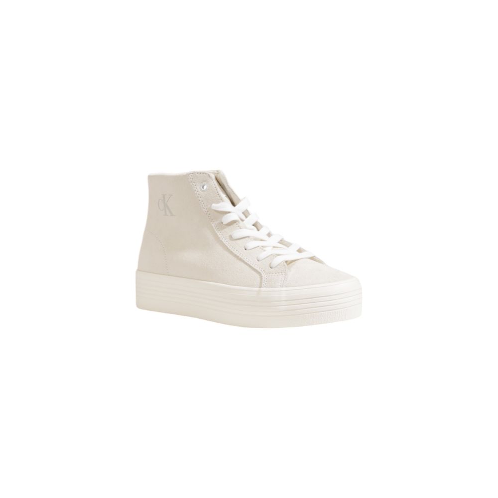 Calvin Klein Jeans Beige Suede Leather Platform Sneakers Calvin Klein Jeans