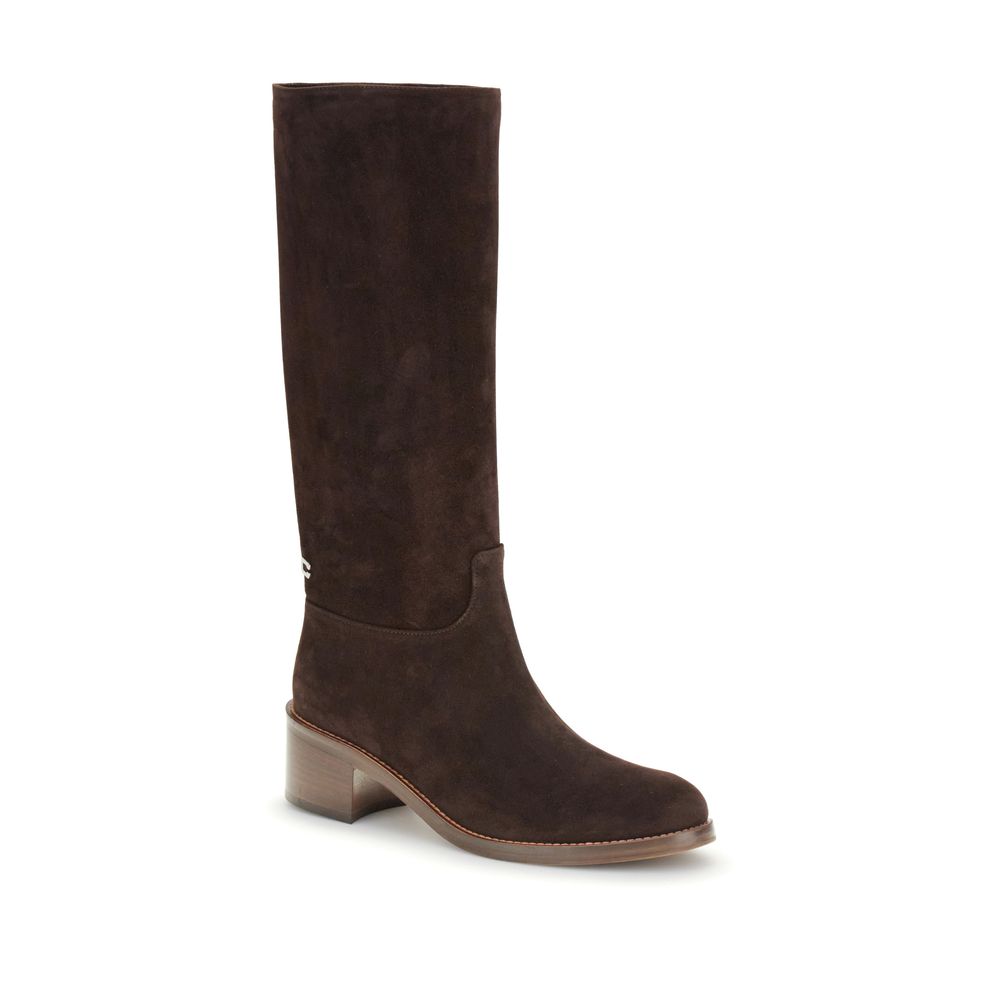 Carel Paris Brown Leather High Heel Boots Carel Paris
