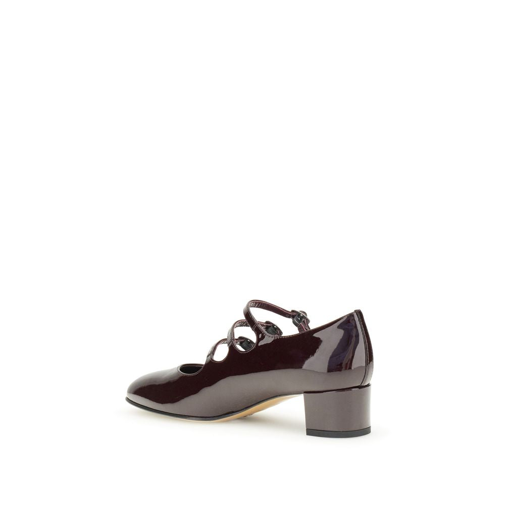 Carel Paris Brown Leather Mid Heel Pumps Carel Paris