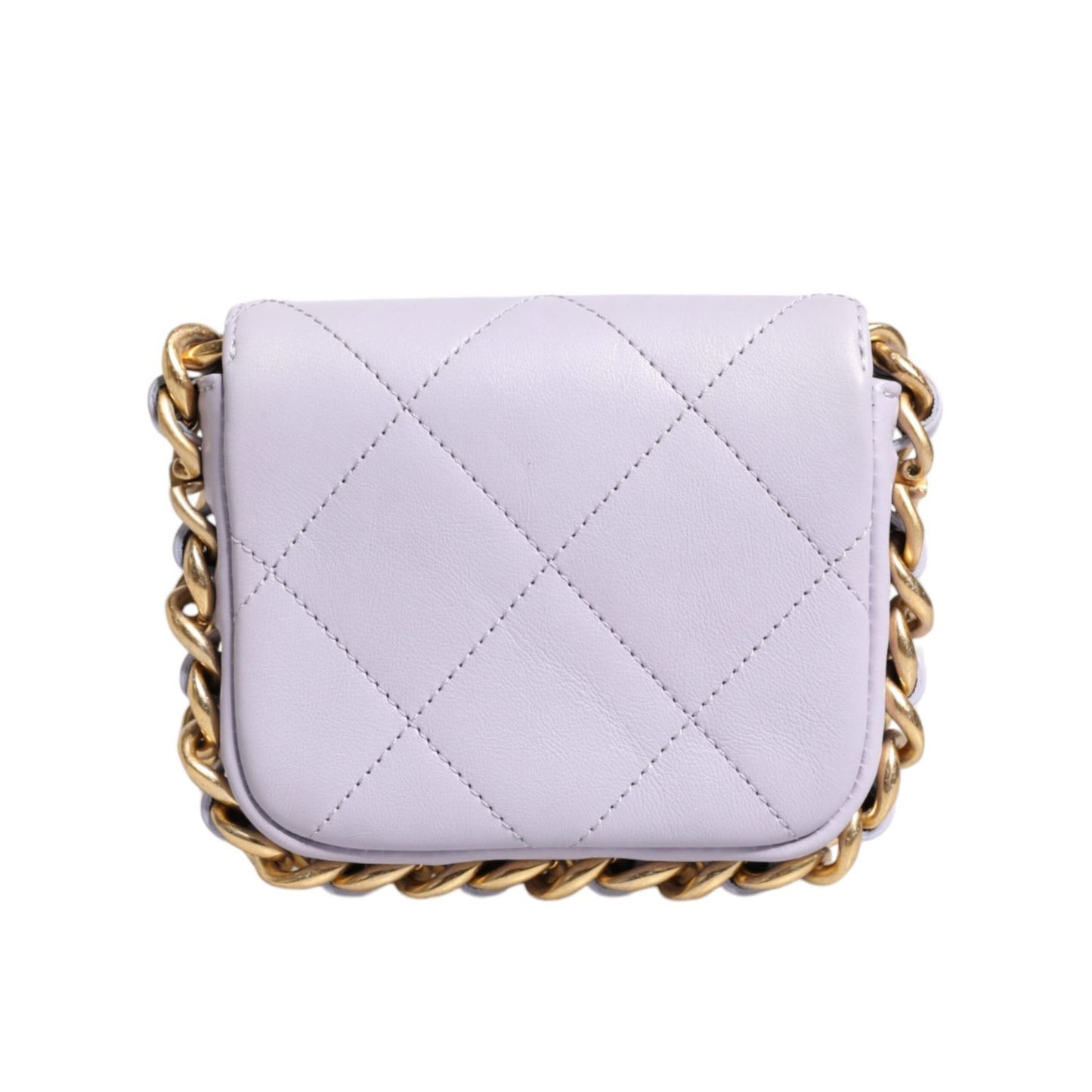 Chanel Blue Quilted Calfskin Framing Chain Flap Mini crossbody Bag Chanel