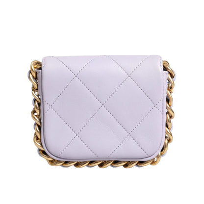 Chanel Blue Quilted Calfskin Framing Chain Flap Mini crossbody Bag Chanel