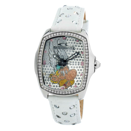 Chronotech White Leather Dress Watch Chronotech