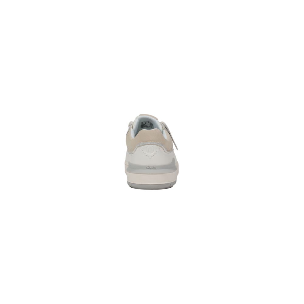 Clarks White Leather Low Top Sneakers Clarks