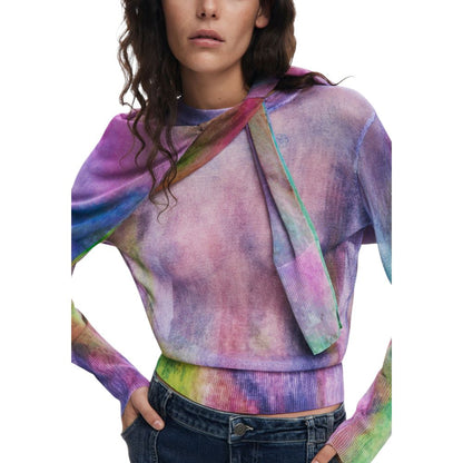 Desigual Purple Viscose Sweatshirt Desigual