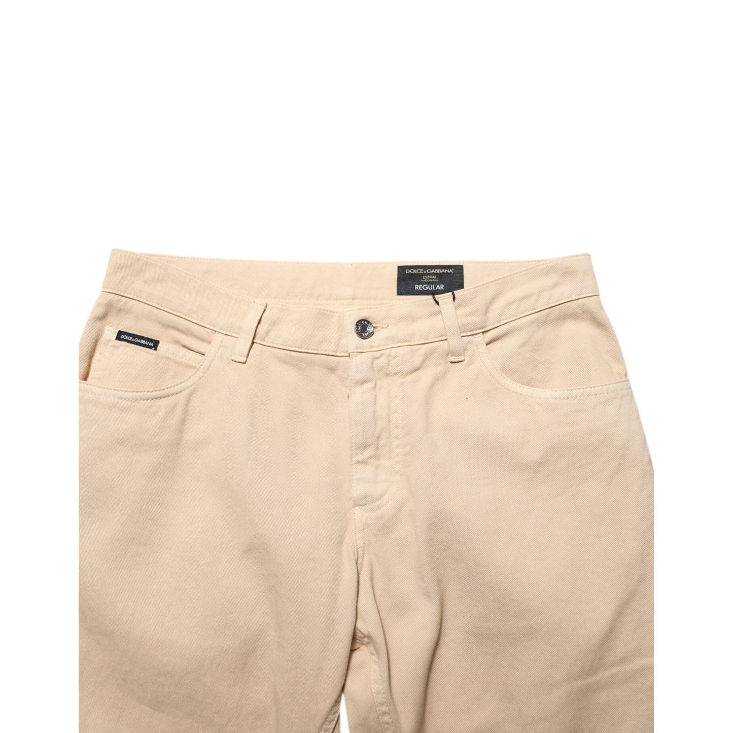 Dolce & Gabbana Beige Cotton Skinny Regular Men Denim Jeans