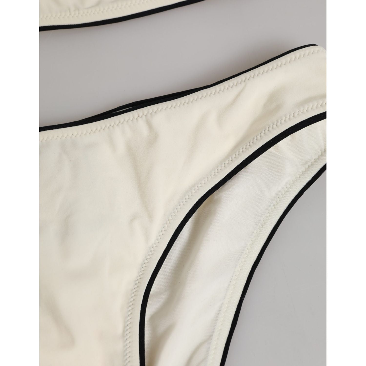 Dolce & Gabbana Beige Logo Swimsuit 2 Piece Top Bottom Swimwear