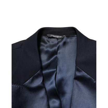 Dolce & Gabbana Black 3 Piece Wool Silk Blend Suit SICILIA