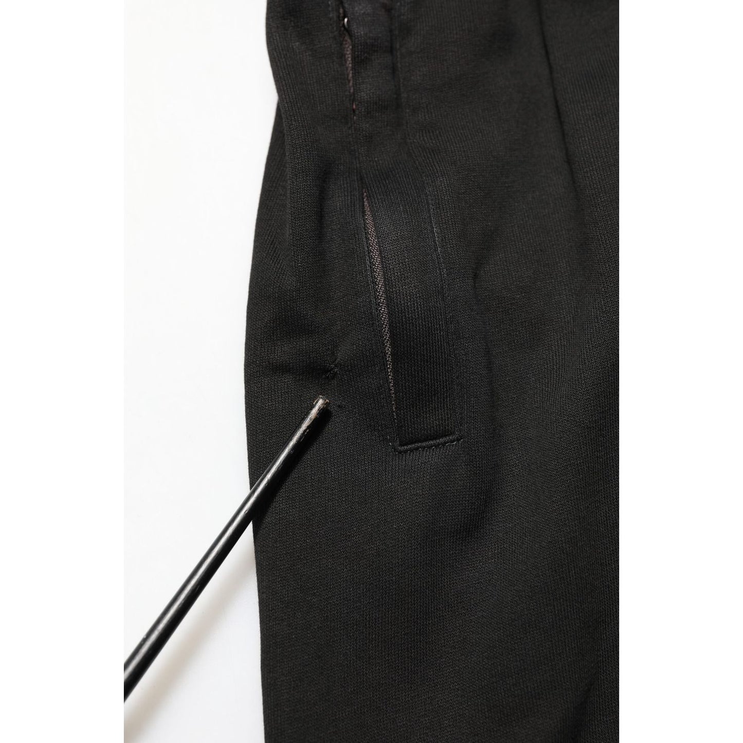 Dolce & Gabbana Black Cotton DG Logo Men Jogger Pants