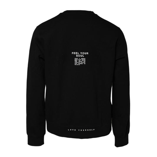 Dolce & Gabbana Black Cotton Logo Knitted Pullover Sweater Dolce & Gabbana