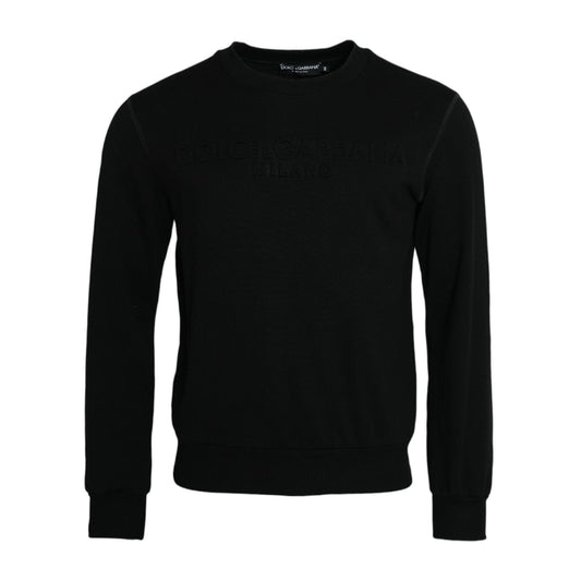 Dolce & Gabbana Black Cotton Long Sleeves Sweatshirt Sweater Dolce & Gabbana