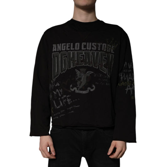Dolce & Gabbana Black DG Heaven Crew Neck Pullover Sweater Dolce & Gabbana