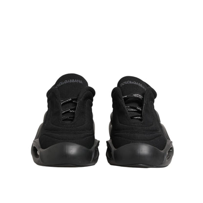 Dolce & Gabbana Black Lace Up Wave Low Top Men Sneaker Shoes