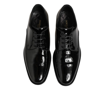 Dolce & Gabbana Black Leather Lace Up Derby Formal Dress Shoes