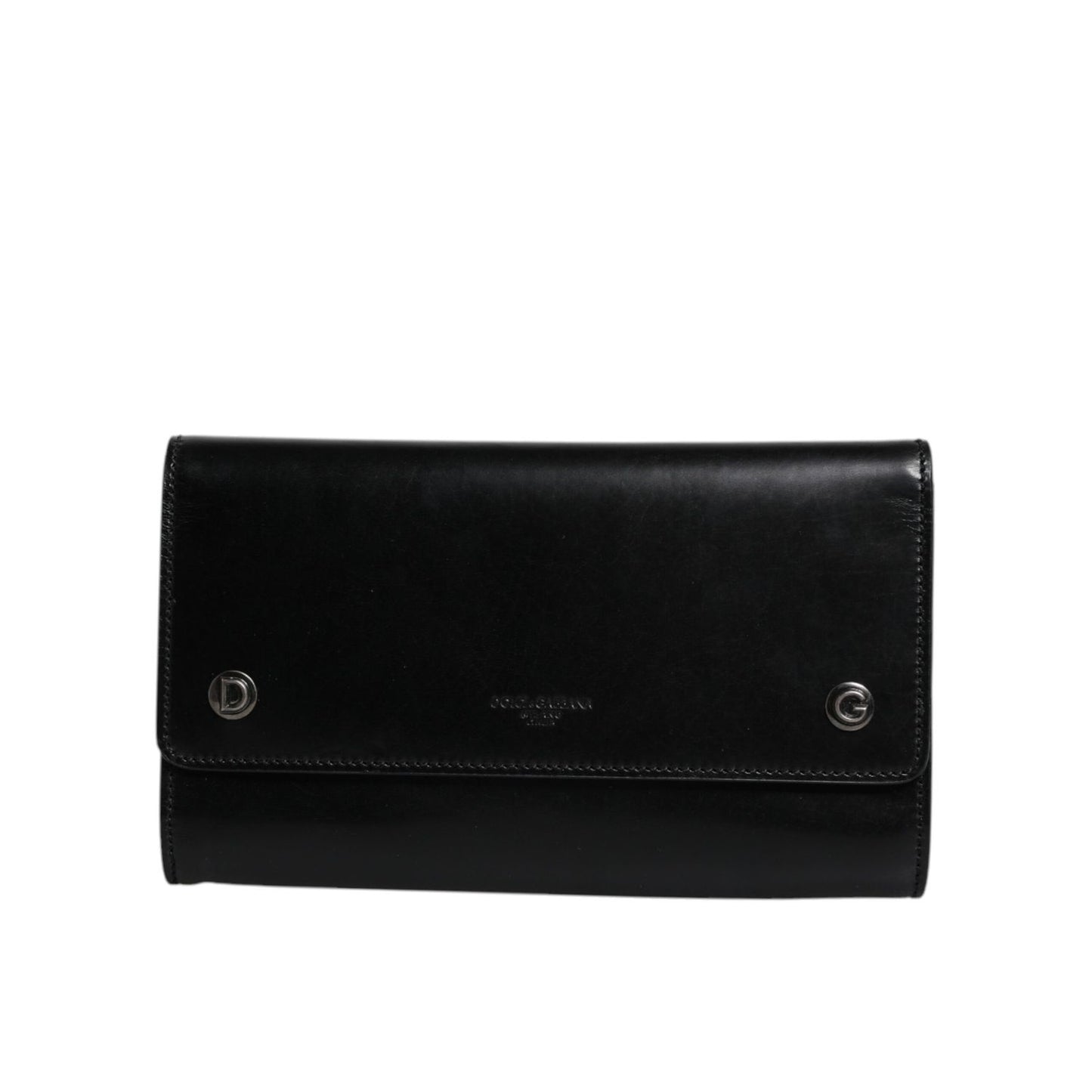 Dolce & Gabbana Black Leather Logo Embossed Crossbody Bag Dolce & Gabbana