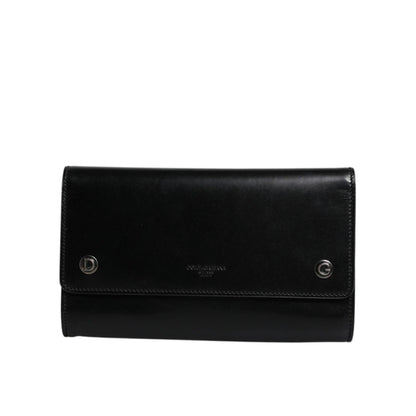 Dolce & Gabbana Black Leather Logo Embossed Crossbody Bag Dolce & Gabbana