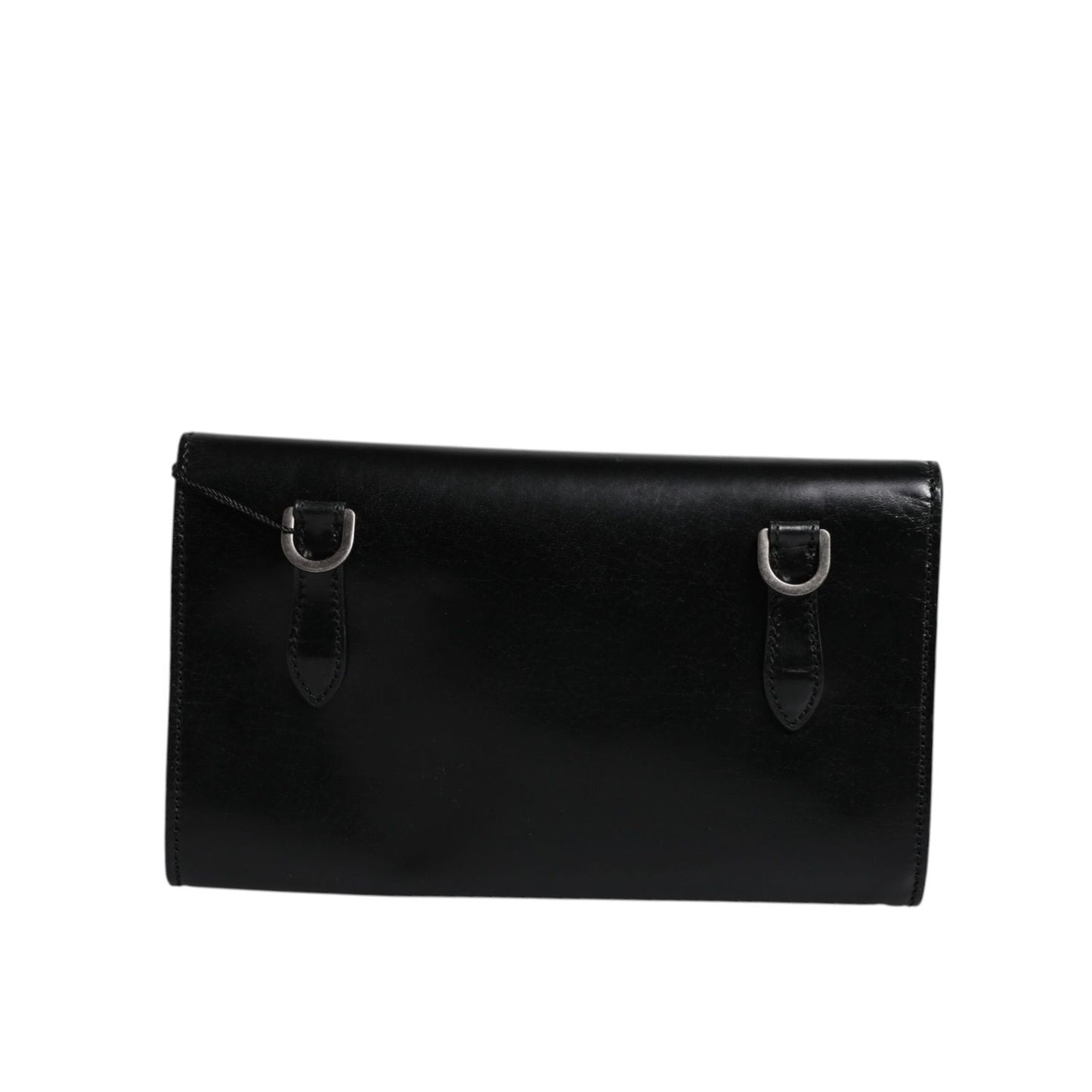 Dolce & Gabbana Black Leather Logo Embossed Crossbody Bag Dolce & Gabbana