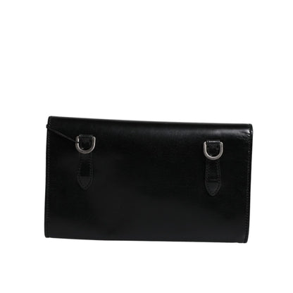 Dolce & Gabbana Black Leather Logo Embossed Crossbody Bag Dolce & Gabbana