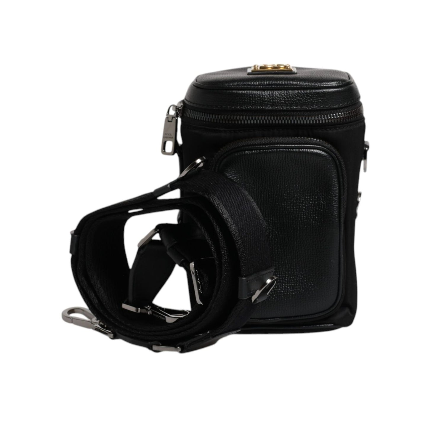 Dolce & Gabbana Black Leather Logo Purse Crossbody Camera Bag Dolce & Gabbana