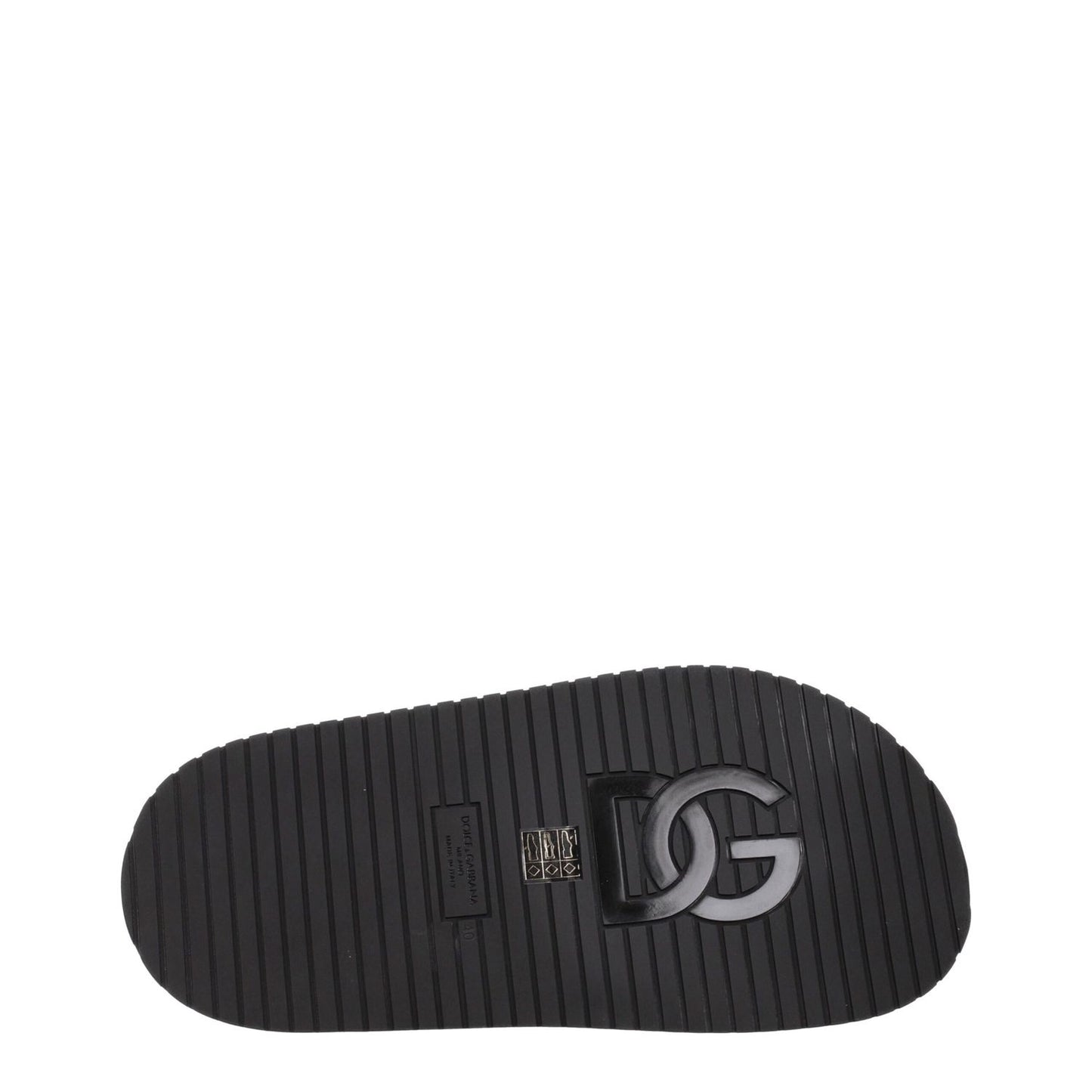 Dolce & Gabbana Black Leather Slippers