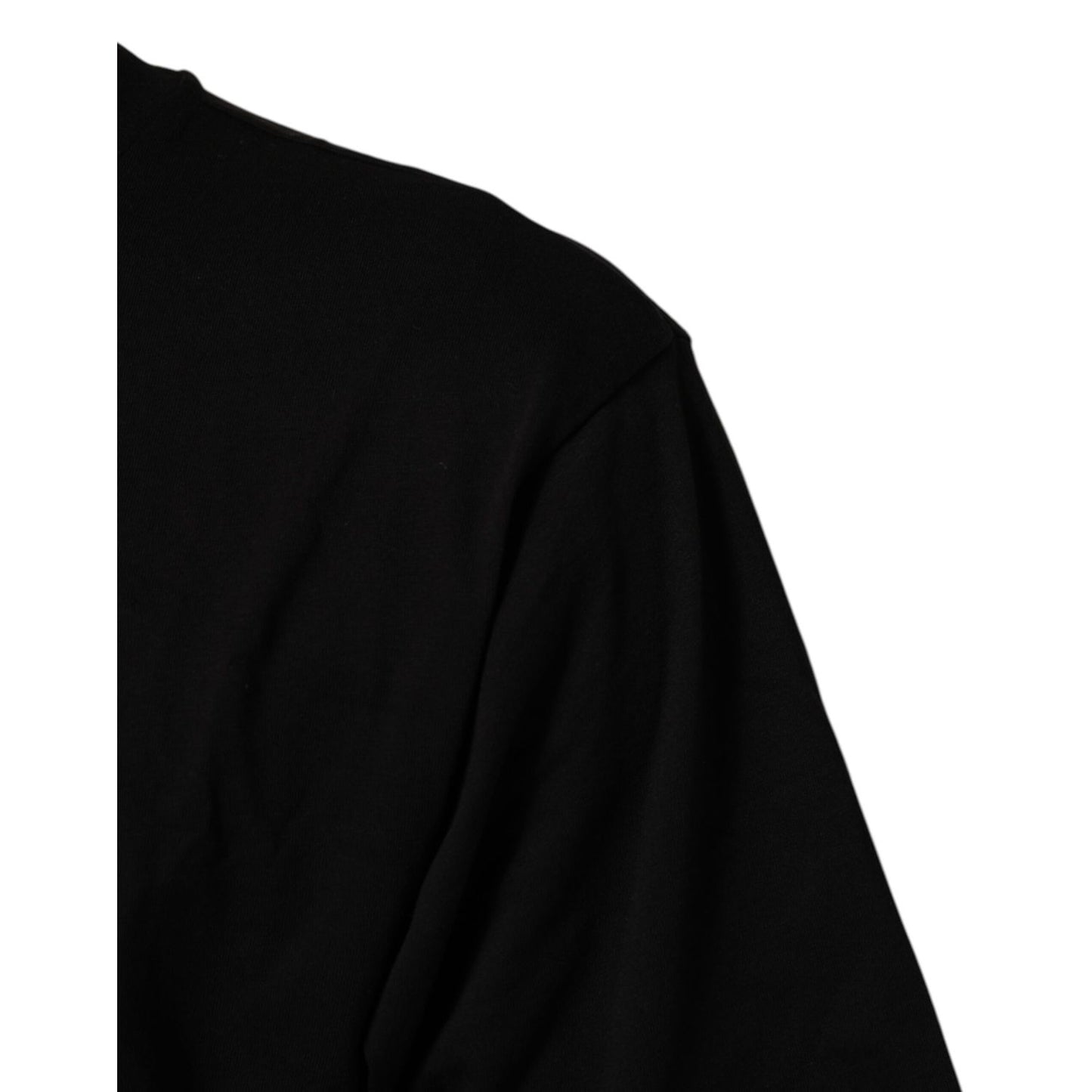 Dolce & Gabbana Black Logo Print Cotton Crew Neck T-shirt