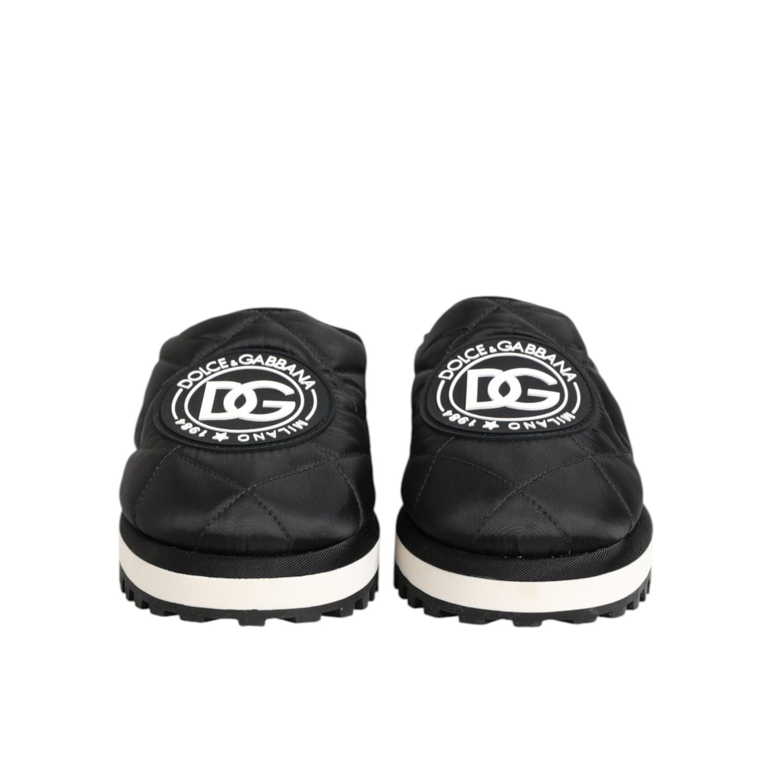 Dolce & Gabbana Black Nylon Low Top Slip On Sneaker Shoes