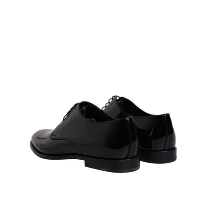 Dolce & Gabbana Black Patent Leather Derby Formal Dress Shoes