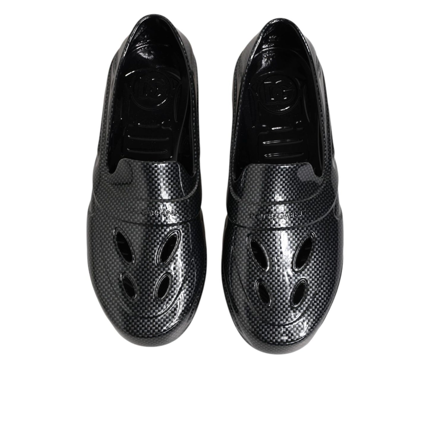 Dolce & Gabbana Black Rubber Slides Low Top Sneakers Shoes
