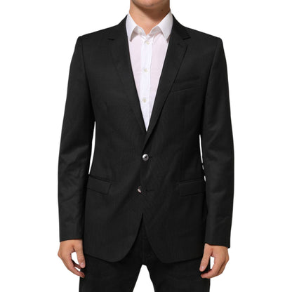 Dolce & Gabbana Black Single Breasted Men Coat MARTINI Blazer