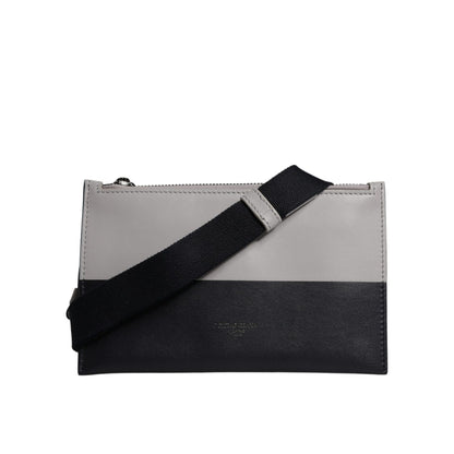 Dolce & Gabbana Black White Leather Logo Embossed Crossbody Bag Dolce & Gabbana