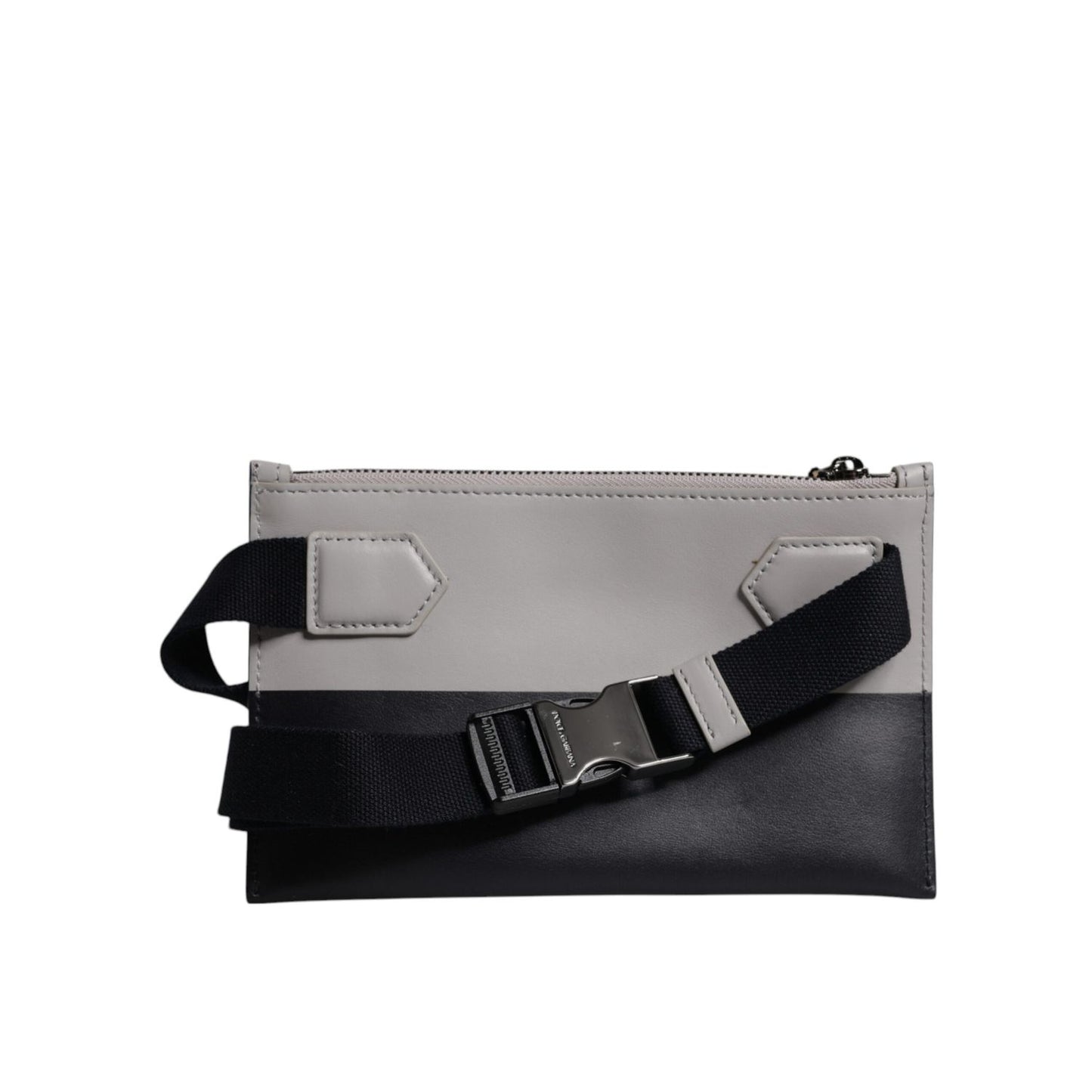 Dolce & Gabbana Black White Leather Logo Embossed Crossbody Bag Dolce & Gabbana