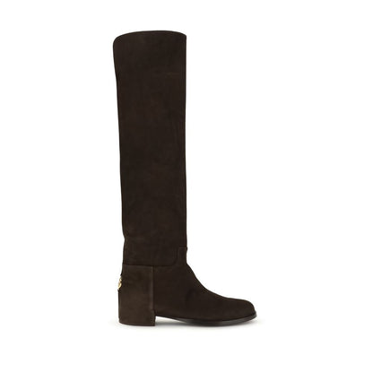 Dolce & Gabbana Brown Calf Leather Bos Taurus Ankle Boots
