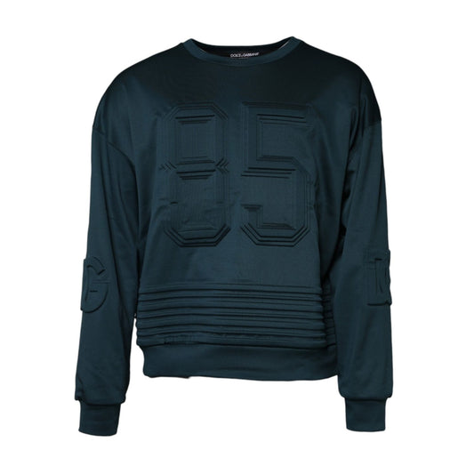 Dolce & Gabbana Dark Green Embossed Logo Pullover Sweater Dolce & Gabbana
