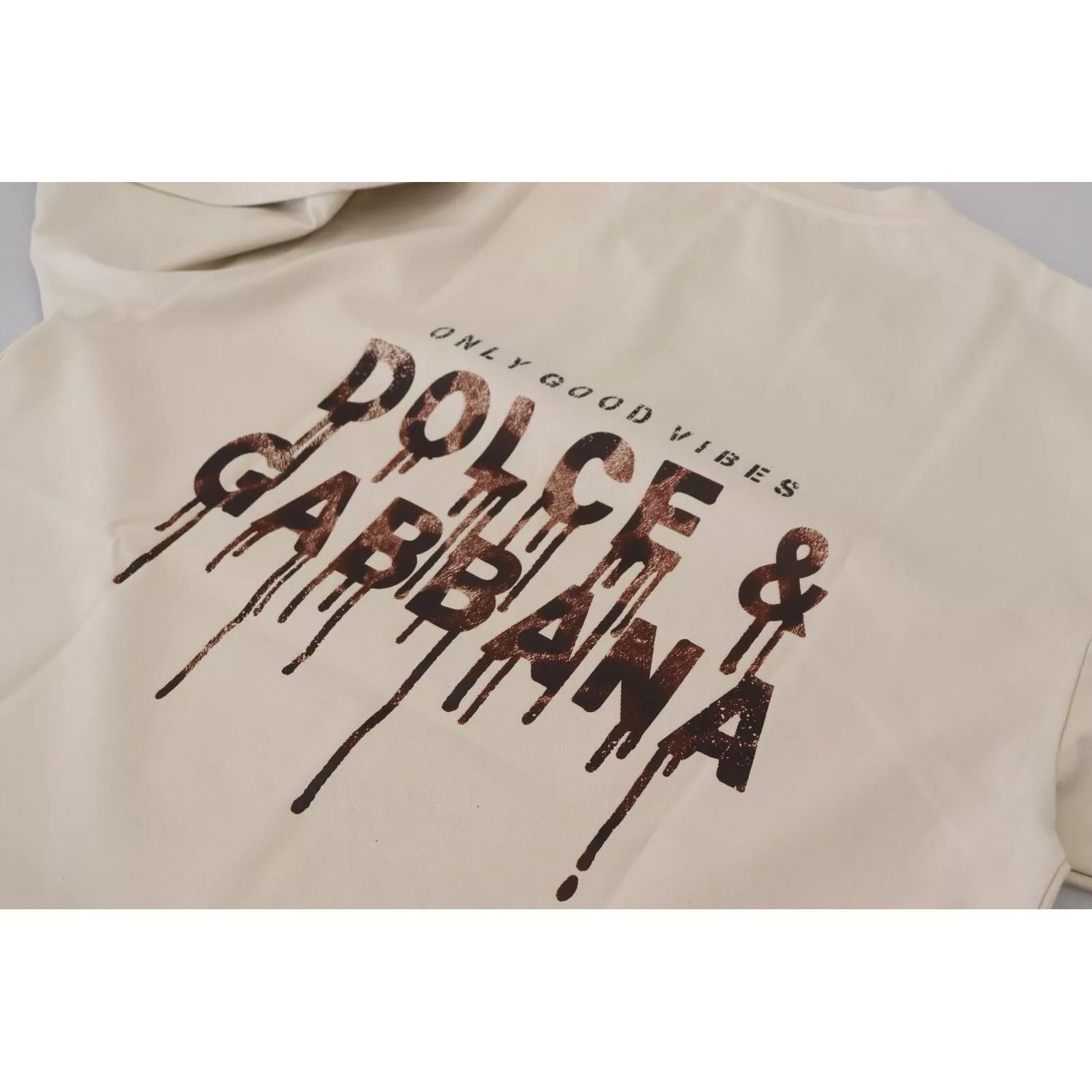 Dolce & Gabbana Ivory Cotton Ivory Printed Crewneck