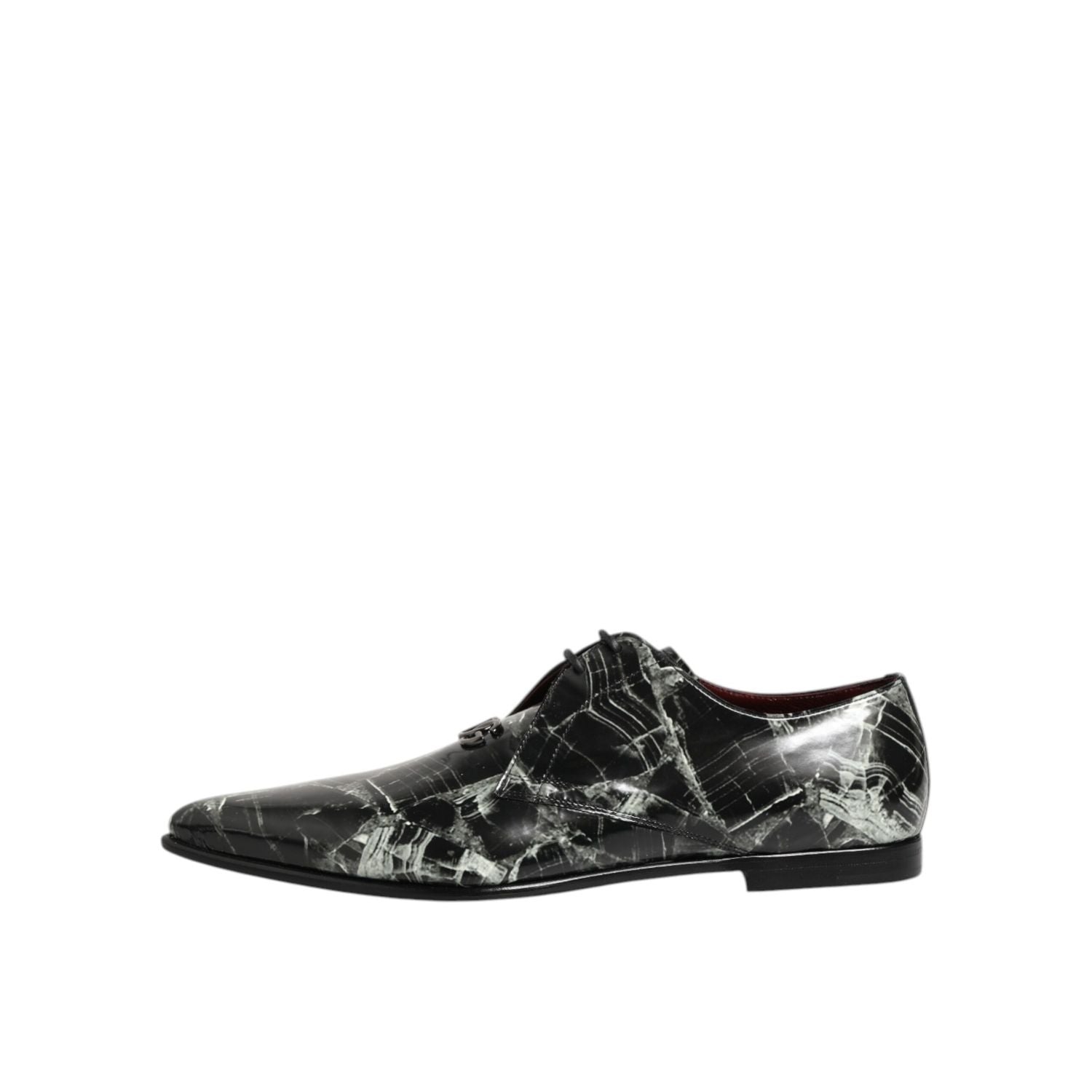 Dolce & Gabbana Marbled Pattern Dress Lace Up Derby Shoes