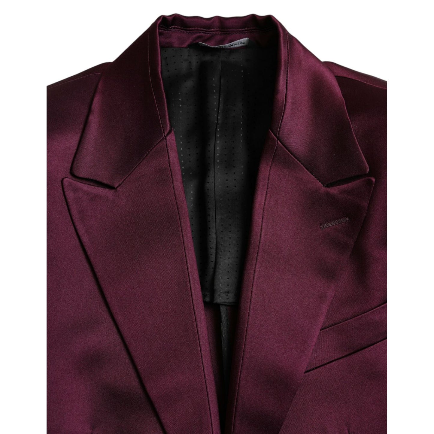 Dolce & Gabbana Maroon Silk Single Breasted Coat Blazer