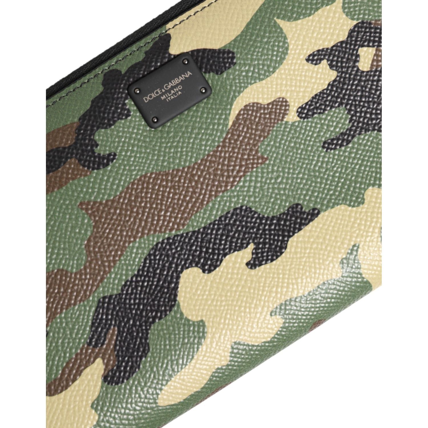 Dolce & Gabbana Multicolor Camouflage Logo Zip Around Continental Wallet