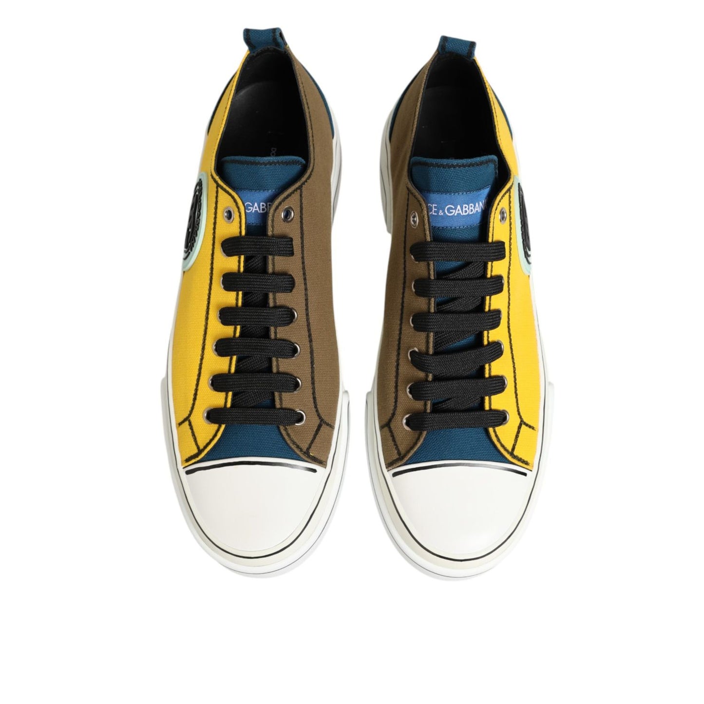 Dolce & Gabbana Multicolor Cotton Logo Low Top Sneakers Shoes