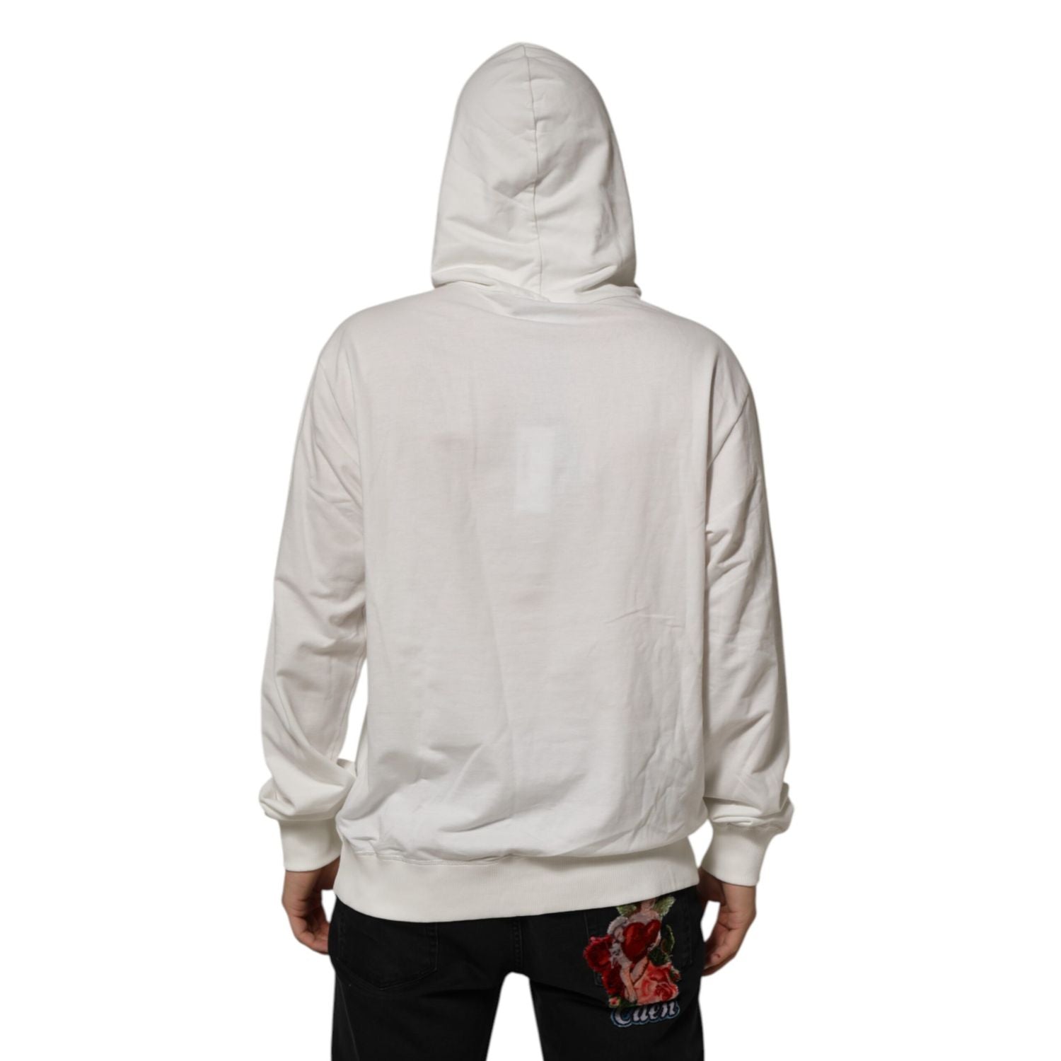 Dolce & Gabbana Off White Cotton Panda Hooded Sweatshirt Sweater