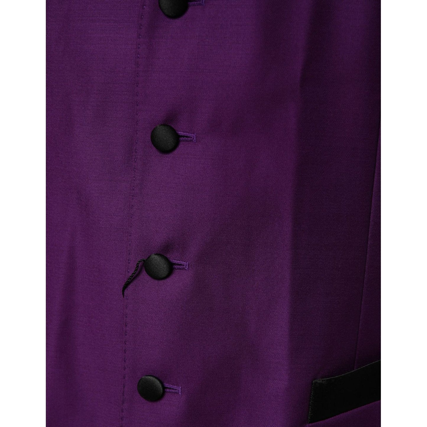 Dolce & Gabbana Purple Wool Dress Formal Waistcoat Vest