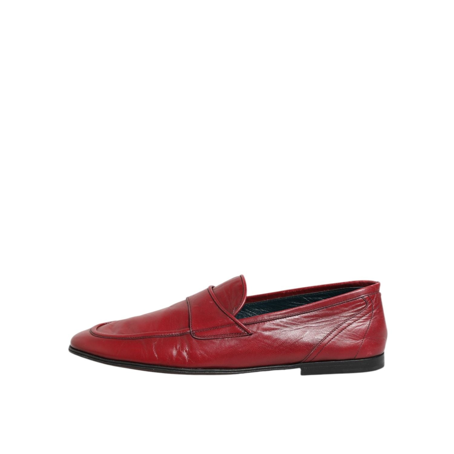 Dolce & Gabbana Red Leather Slip On Dress Men Loafers Shoes